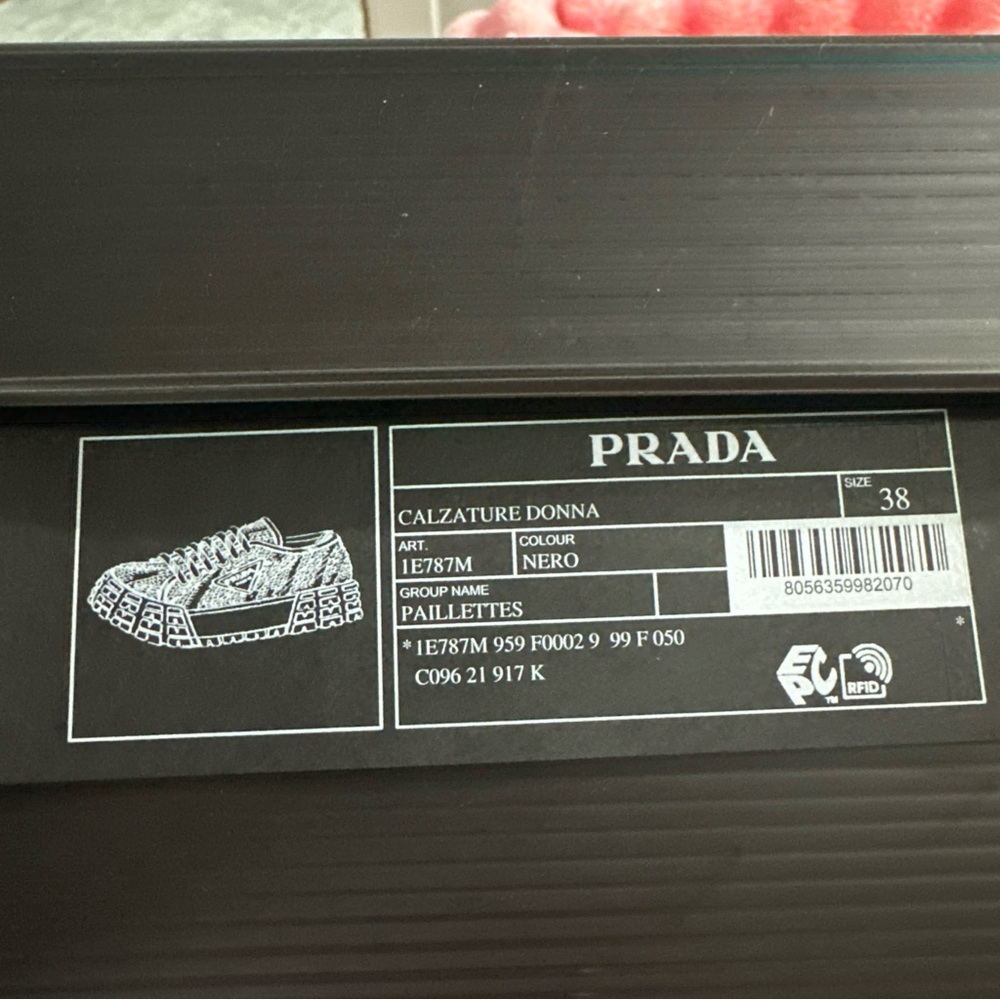 Prada Nero Sneakers with Paillettes